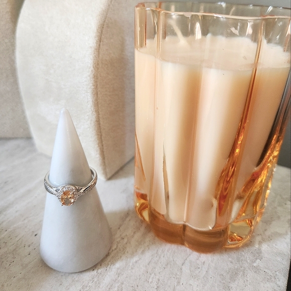 NWT Ryze Peach Moscato & White CZ .925 Sterling Silver Ring - Size 9.75 - Picture 9 of 9